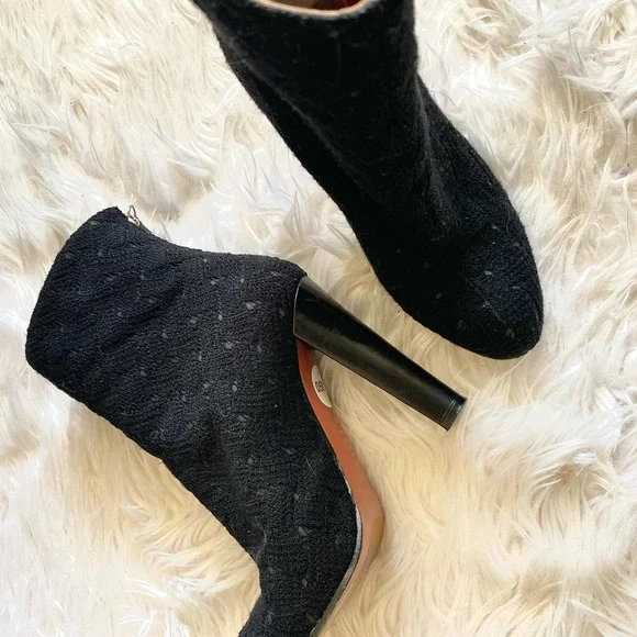 MISSONI Fabric and Leather Ankle Boots, size 36.5 - Picture 3 of 10